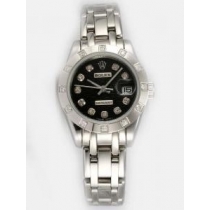 Rolex DATEJUST Black Dial With  CZ Diamond Hour