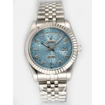 Rolex Day Date Etched Thirsty Blue Dial With Rom