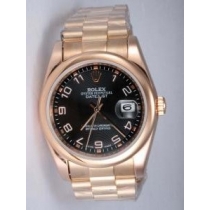 Rolex DATEJUST Black Dial With Anti Gold Arabic