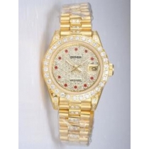 Rolex DATEJUST Iced Golden Dial With Red Dot Hou