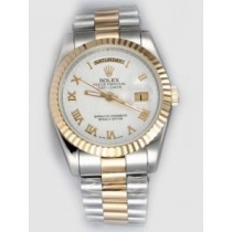 Rolex Day Date White Dial With Roman Hour  Marke