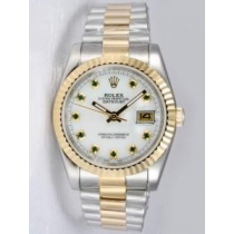 Rolex DATEJUST Oyster Dial With Green Stone Hour