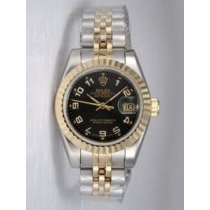 Rolex DATEJUST Black Dial With  Arabic Hour Mark