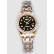 Rolex DATEJUST Black Dial With  CZ Diamond Hour