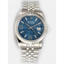 Rolex Date Blue Dial With White Bar And Arabic N
