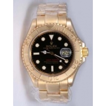 Rolex YACHT-MASTER Full 18kt Black Dail Brown Be