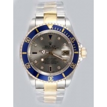 Rolex SUBMARINER 18K/SS Two Tone Gray Dail Blue
