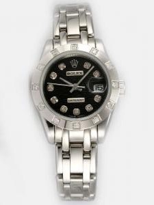 Rolex DATEJUST Black Dial With  CZ Diamond Hour