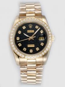 Rolex DATEJUST Black Dial With  CZ Diamond Hour