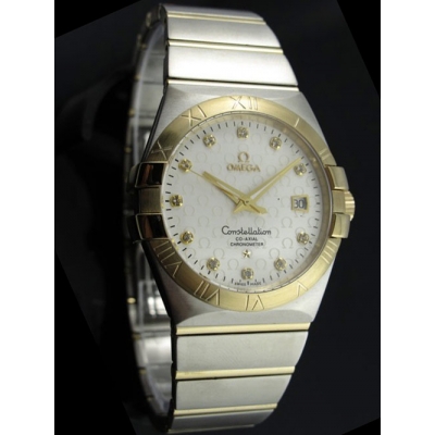 Omega Constellation Stainless Steel Case Golden Bezel