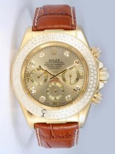 Rolex DAYTONA 18K White Gold Golden Dail Double