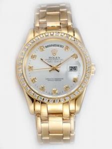 Rolex Day Date White Dial With CZ Diamond Hour M