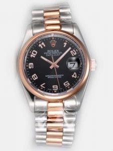 Rolex DATEJUST Black Dial With Arabic Hour Marke