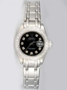 Rolex DATEJUST Black Dial With  CZ Diamond Hour