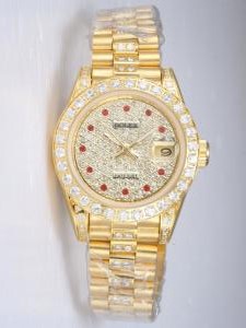 Rolex DATEJUST Iced Golden Dial With Red Dot Hou