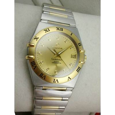 Omega Constellation Stainless Steel Case Gold Bezel