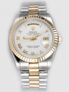 Rolex Day Date White Dial With Roman Hour  Marke