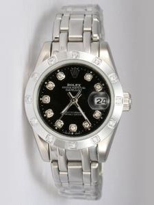 Rolex DATEJUST Black Dial With  CZ Diamond Hour