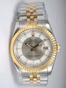 Rolex DATEJUST Grey Dial With Bar Hour Markers W