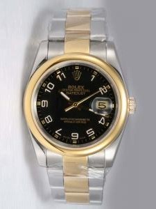 Rolex DATEJUST Black Dial With  Arabic Hour Mark