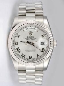 Rolex Day Date White Dial With Roman Hour  Marke