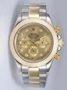 Rolex DAYTONA Two Tone Golden Dail Double Rings