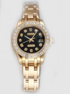 Rolex DATEJUST Black Dial With  CZ Diamond Hour