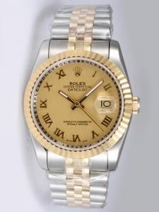 Rolex DATEJUST Golden Dial With Roman Hour Marke