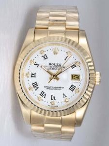 Rolex DATEJUST White Dial With  Roman Hour Marke