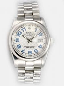 Rolex DATEJUST Silver Dial With Azury Arabic Hou