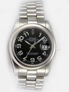 Rolex DATEJUST Black Dial With  Arab Hour Marker