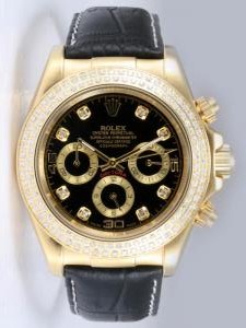 Rolex DAYTONA 18K Gold Black Dail Double Rings D