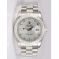 Rolex Day Date Silver Dial With CZ Diamond And B