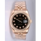 Rolex DATEJUST Black Dial With  CZ Diamond Hour