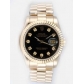 Rolex DATEJUST Black Dial With  CZ Diamond Hour