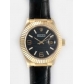 Rolex Date 18K Gold Black Dial With White Bar An